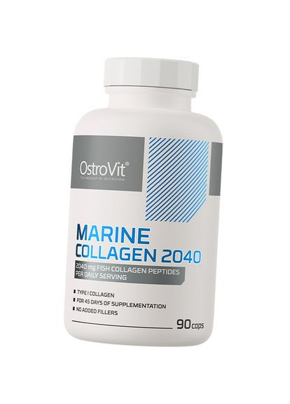 Пептиды рыбного коллагена, Marine Collagen 2040, 90капс (68250019) Ostrovit (322730162)