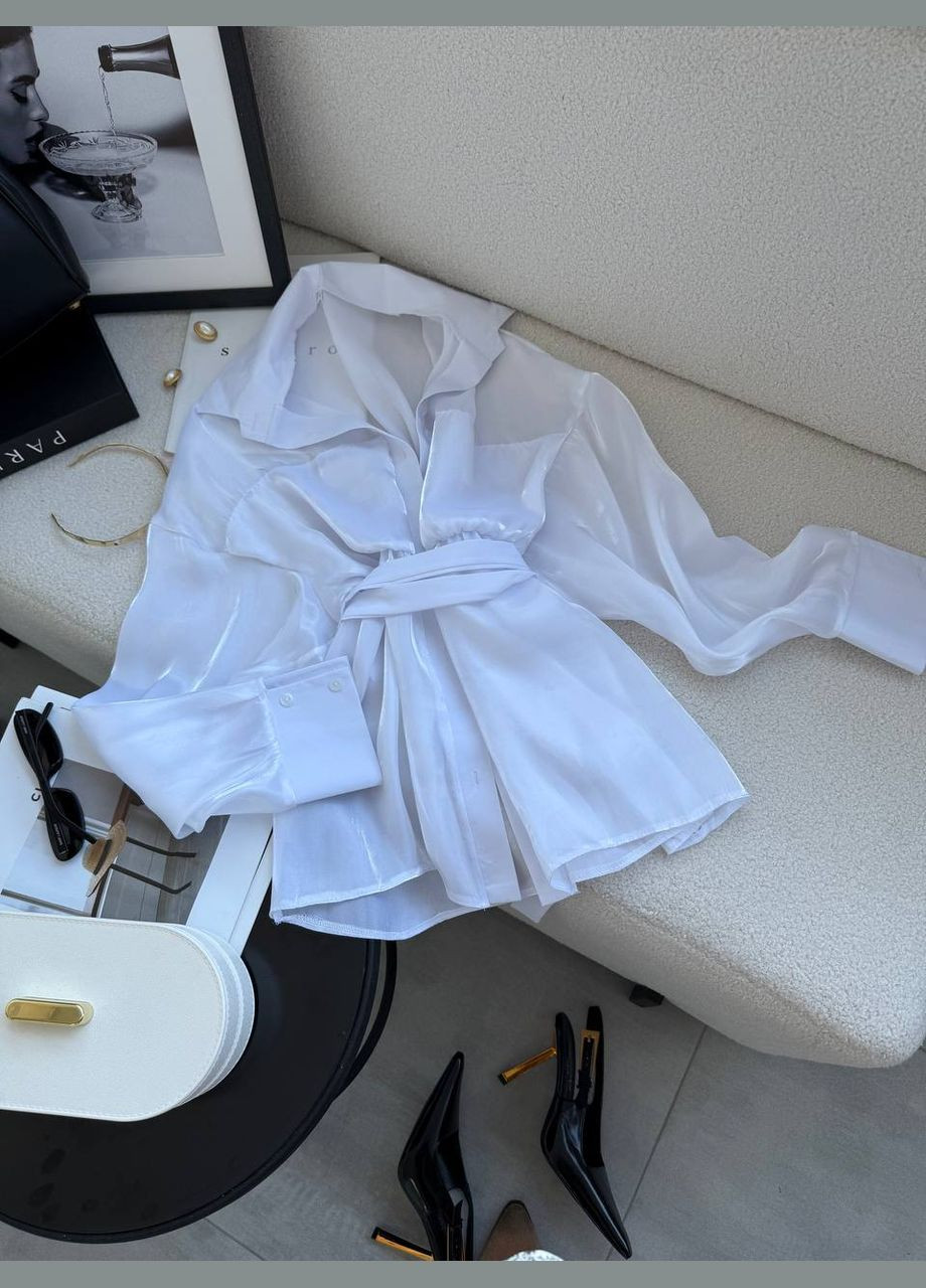 Белая белая блузка, стильная и универсальная, размер 42-46 No Brand 271