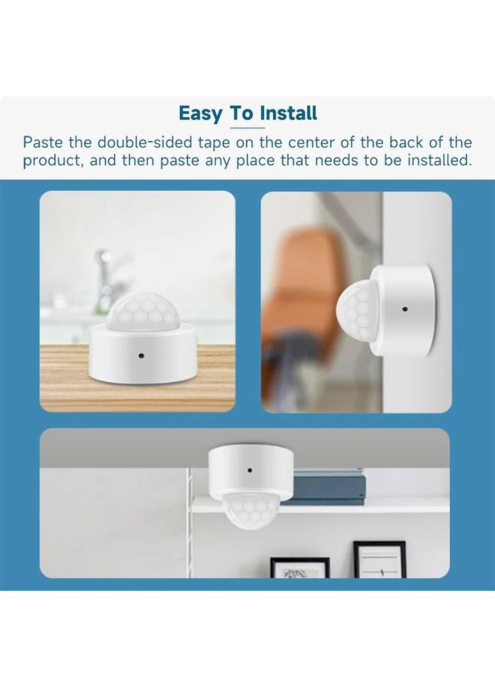 ZigBee3.0 мини PIR-датчик движения iHseno/Tuya, углы 120° до 5м, батарея CR2450 China (354827635)