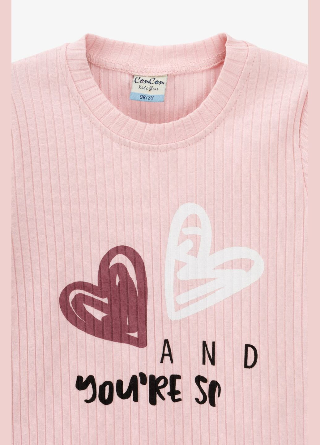 Рожева літня футболка з принтом для дівчинки 16594 92 см shop (2000990924797) Baby Show