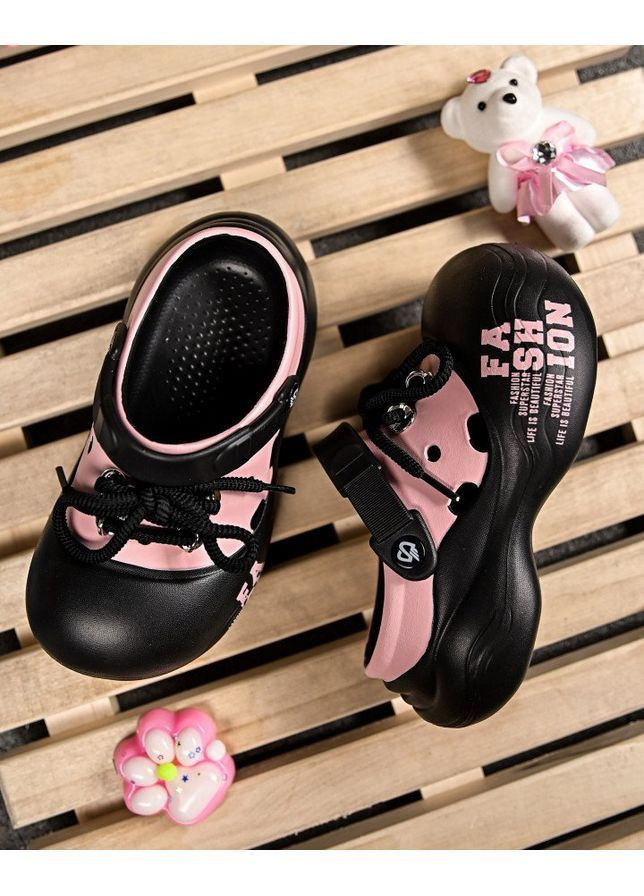 Крокси Fashion black/pink No Brand чорні літо (355336232)