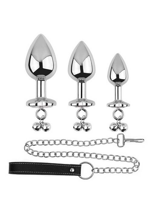 Красная металлическая анальная пробка с поводком Art of Sex Metal Anal Plug - 2.7*7 см – Анальные игрушки No Brand (368893154)