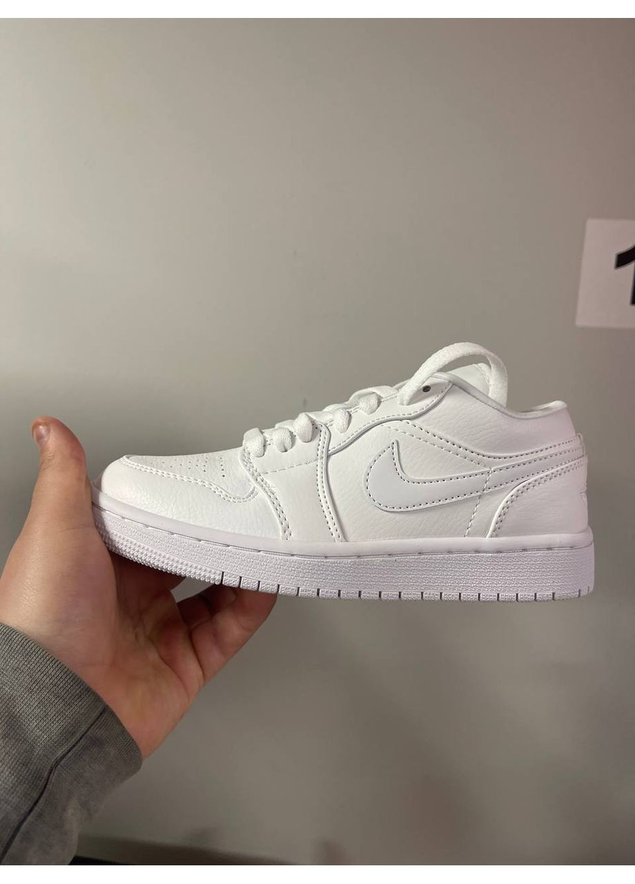Белые демисезонные кроссовки мужские nike air jordan retro 1 low full white найк аир джордан No Brand