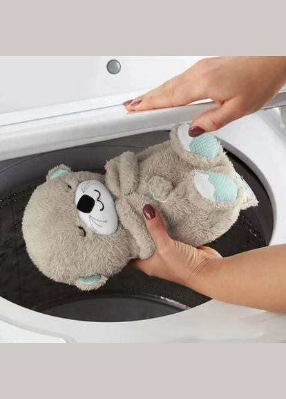 Дитяча інтерактивна іграшка "Видра" дихаюча, нічник музичний для сну з підсвічуванням, сірий No Brand (313047792)