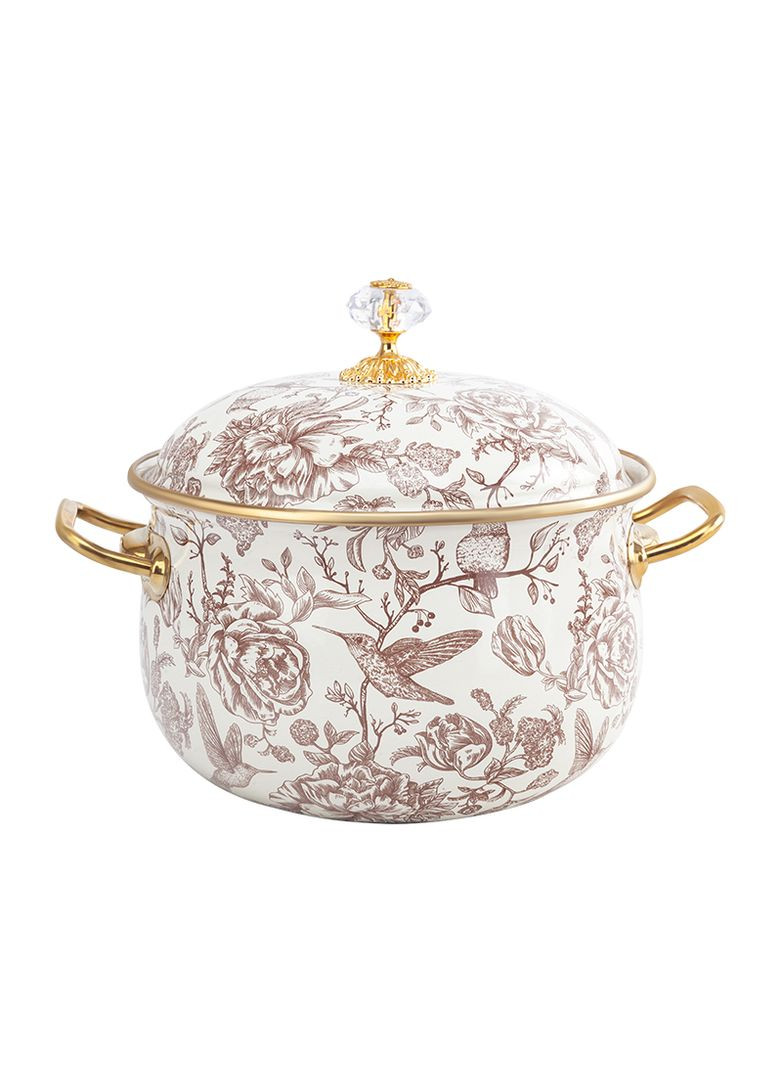 Каструля емальована "BIRD" з кришкою, 3,8 л, 20 см Elmani (360397095)