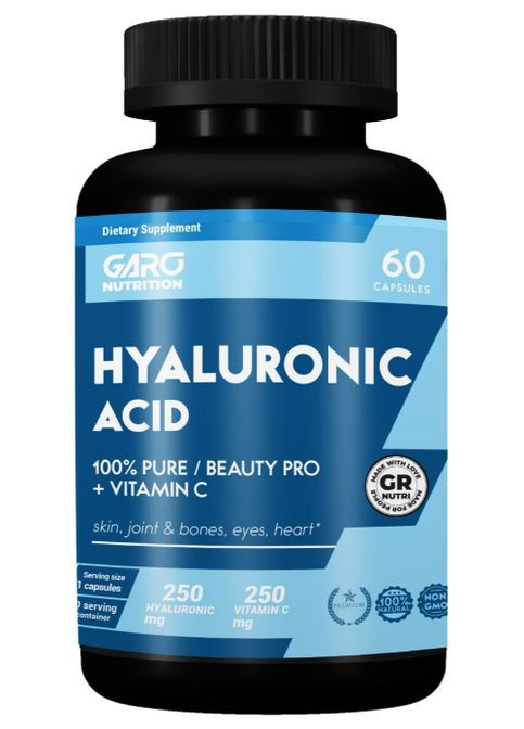 Hyaluronic Acid 250 mg 60 Caps Garo Nutrition (305297993)