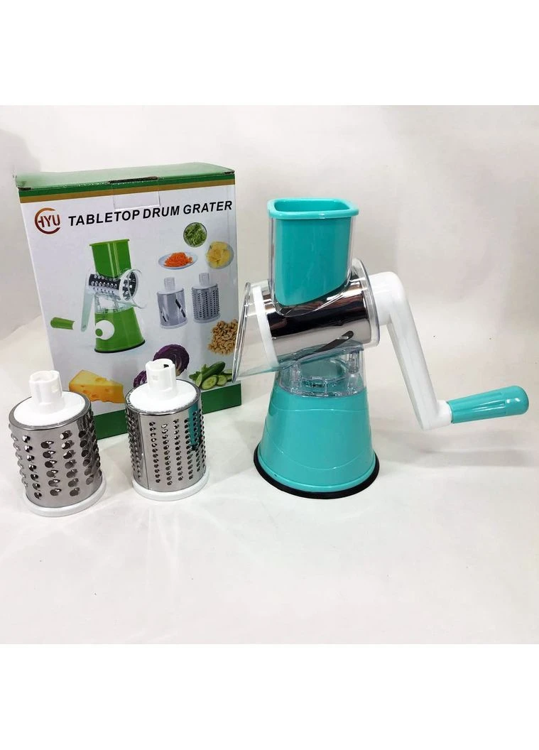 Овочерізка мультислайсер Tabletop Drum Grater Kitchen Master Терка для овочів та фруктів 3 насадки. Колір: No Brand (395712944)