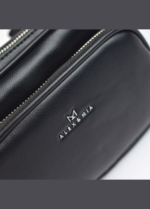 Чорна жіноча маленька нагрудна поясна сумочка бананка через плече Alex&Mia (338182400)