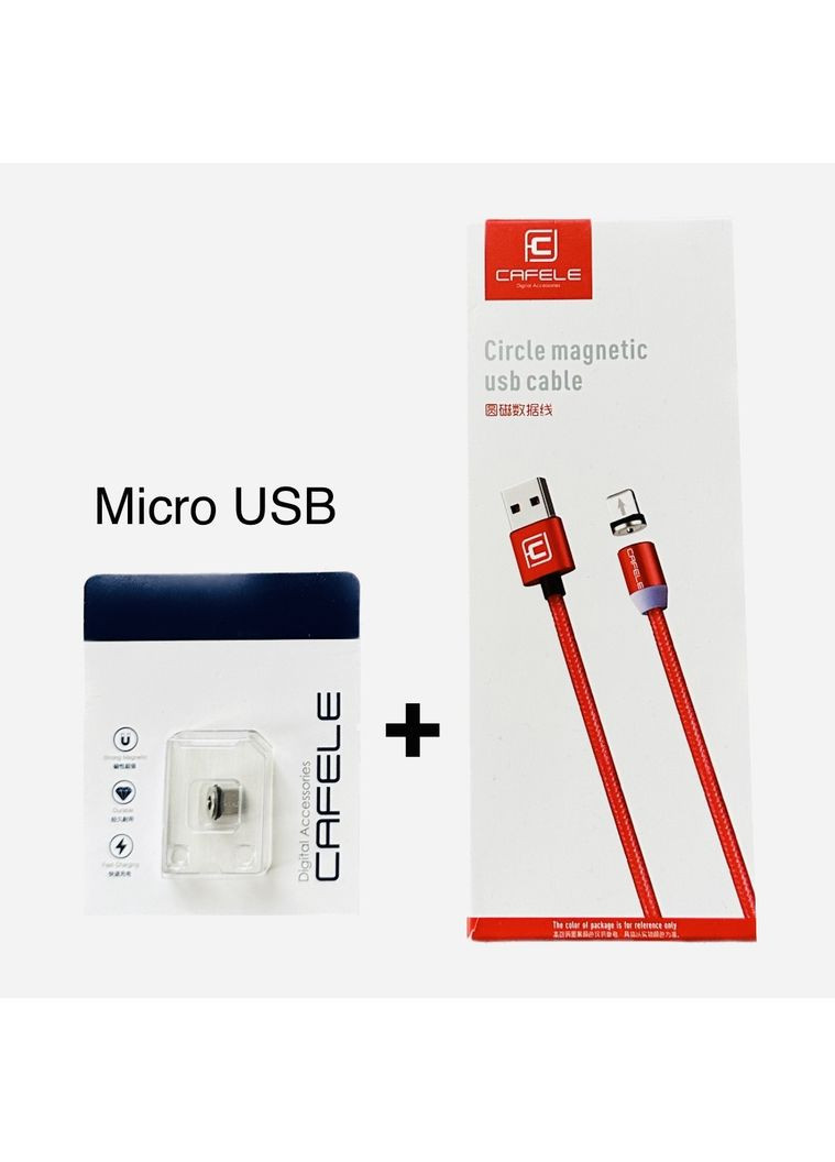 Магнітний USB-кабель LED для швидкого заряджання з адаптером для microUSB у комплекті 1 м ( ) Cafele (366666356)