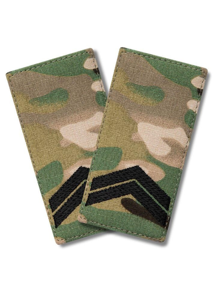 Набір шевронів 2 шт. з липучкою Звання ВСУ Капрал 5х10 см, вишитий патч шеврон мультикам IDEIA (329726861)