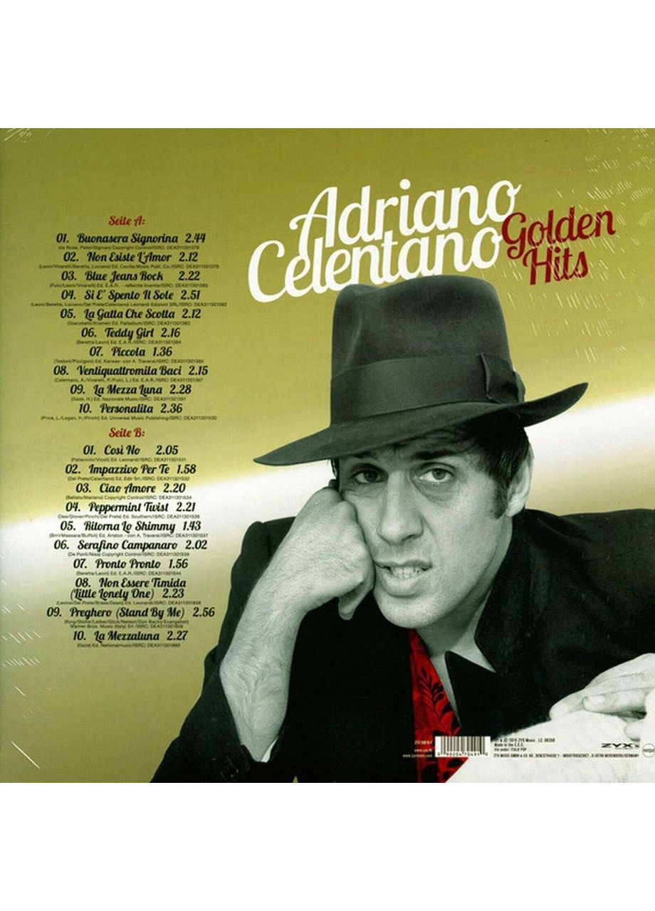 Виниловая пластинка Adriano Celentano - Golden Hits ZYX (365721289)
