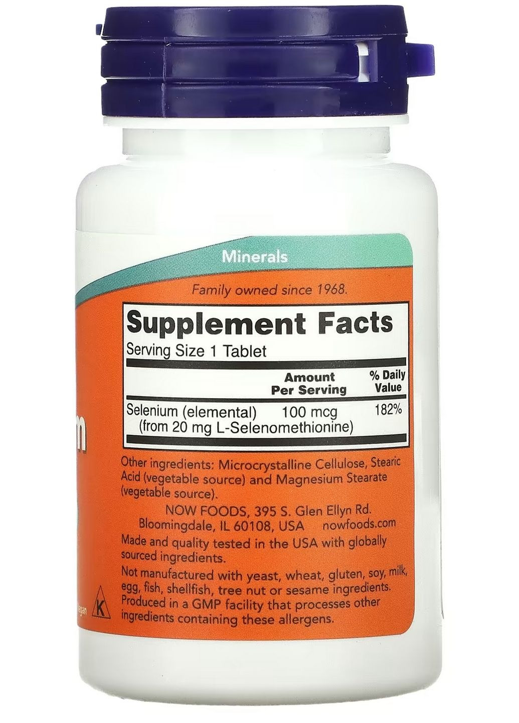 Селен, 100 мкг, 100 таблеток (антиоксидант, укрепляет иммунитет) Now Foods (333034869)