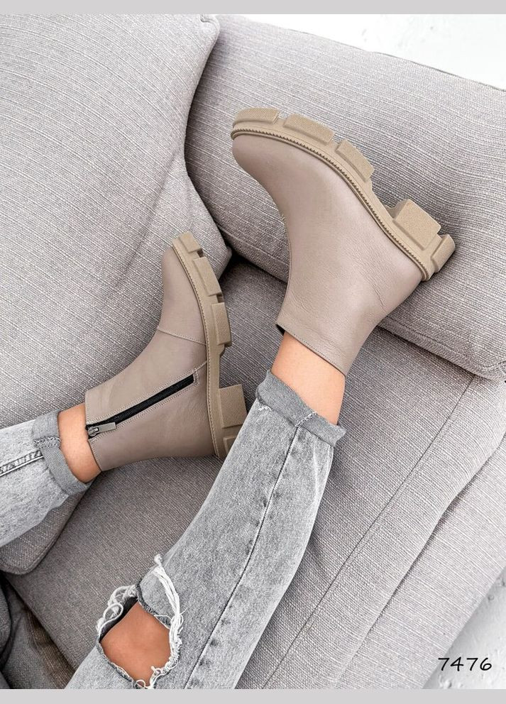 Демісезонні шкіряні бежеві черевики, шкіряні черевики демі Garti Linda (302497193)