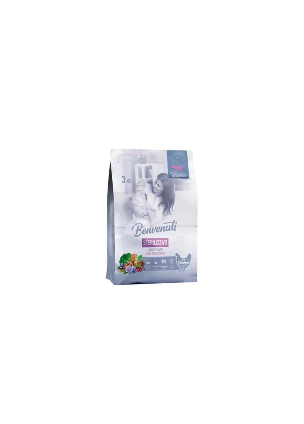 Сухий корм для котів STERILIZZATI для стерилізованих котів PREMIUM 3кг ТМ BENVENUTI No Brand (387300673)