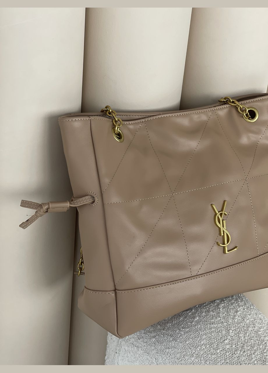 Сумка жіноча Jamie in Leather бежевий шопер No Brand (322464783)