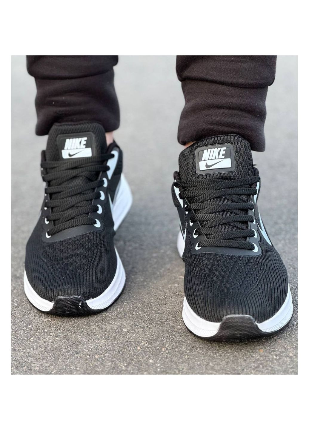 Черно-белые демисезонные демисезонные кроссовки No Brand