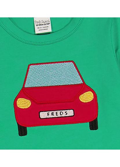 Зеленый демисезонный повседневный лонгслив Green Cotton с рисунком