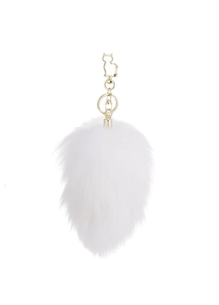 Металлическая анальная пробка Кроличий хвост SEVANDA White Bunny-Tail Anal Pear-shape Plug Lockink (395734230)