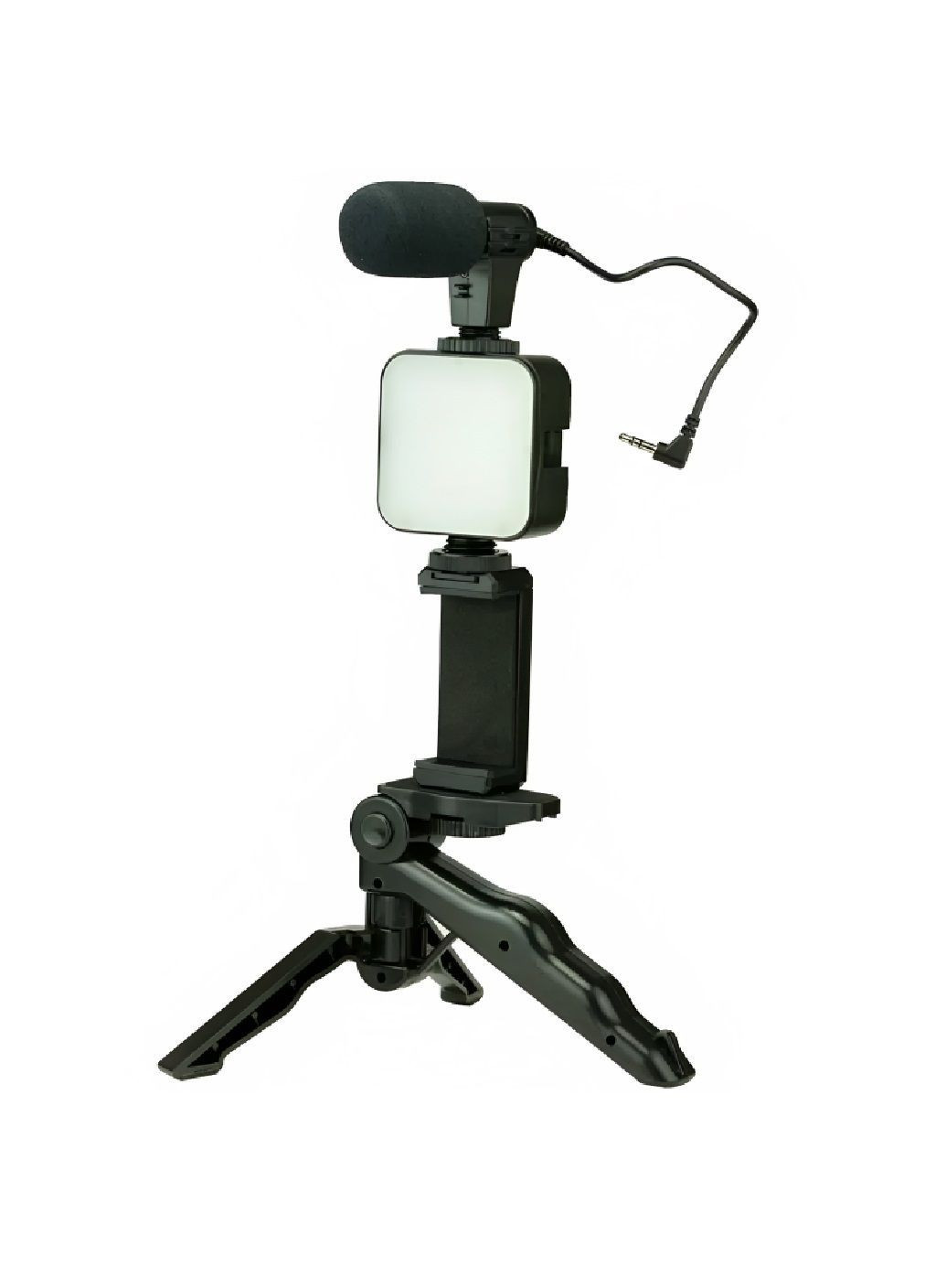 Комплект набір блогера штатив трипод трансформер для телефону селфі відео з мікрофоном спалахом Bluetooth кнопкою (482214-Prob) Unbranded (371991970)