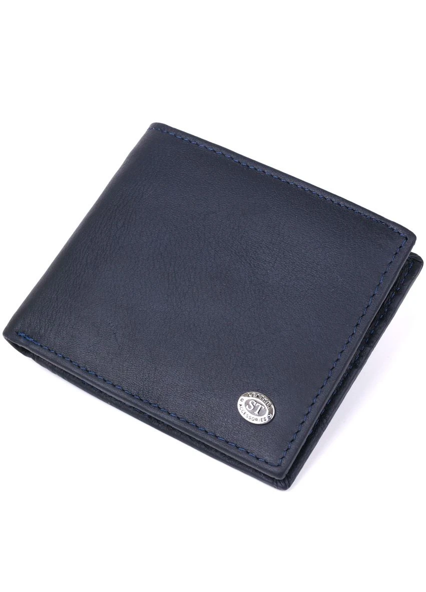 Мужской кошелек 18303 (ST159) кожаный Синий st leather (314771331)
