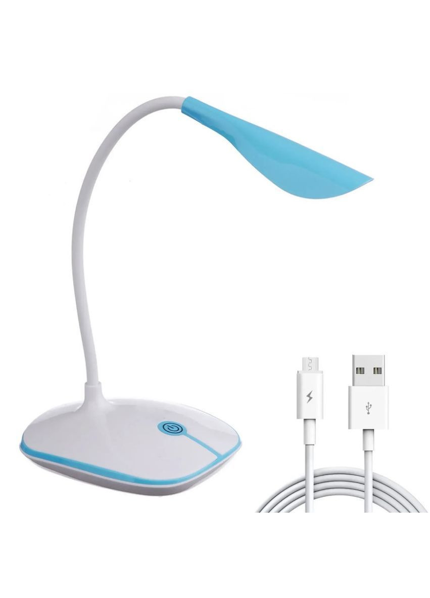 Акумуляторна настільна лампа JX 88O c USB зарядкою Блакитний (2104618724) No Brand (364874194)