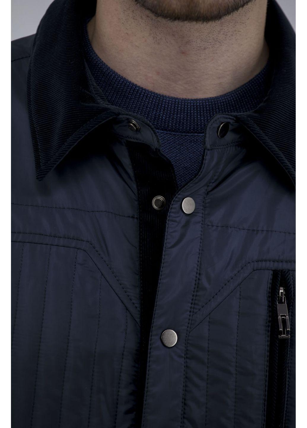 Синя демісезонна чоловіча синя куртка casual з синтепоном та кнопками, осінь-весна envaross (, ), 34337 No Brand