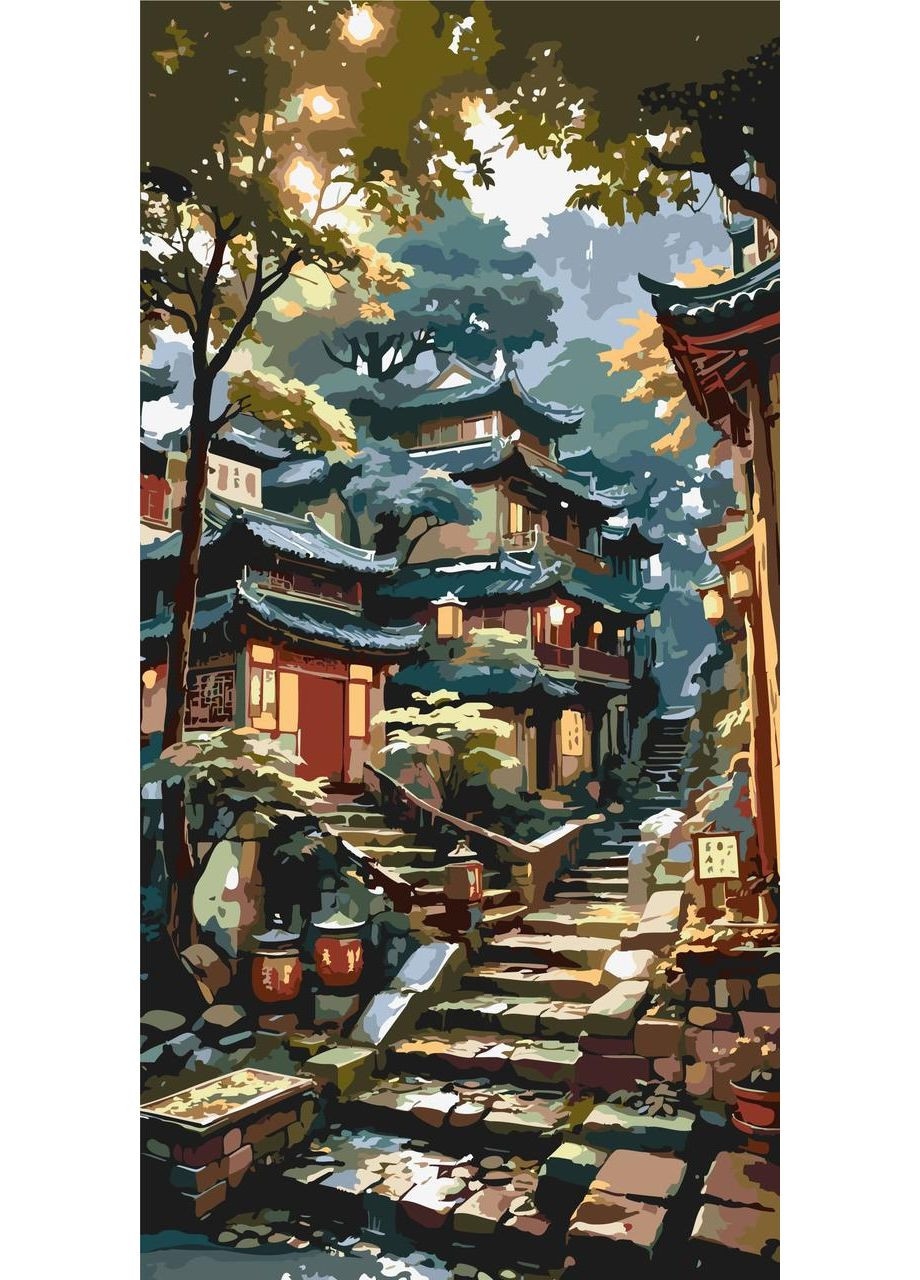 Картина по номерам Пейзаж. Утро в горах Азии 40*80 см Оригами LW 5154 Origami (351587138)