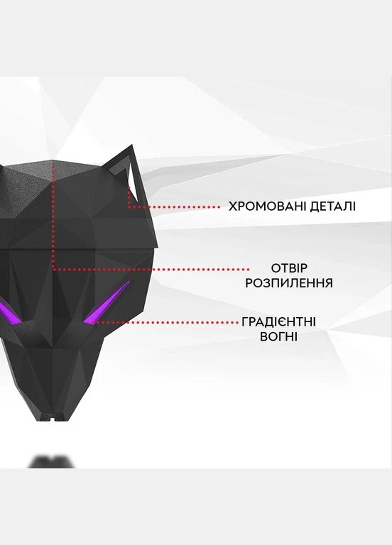 Зволожувач повітря, аромадифузор портативний Guardian Wolf SH-L162 650 мл, Black Kinscoter (322209591)