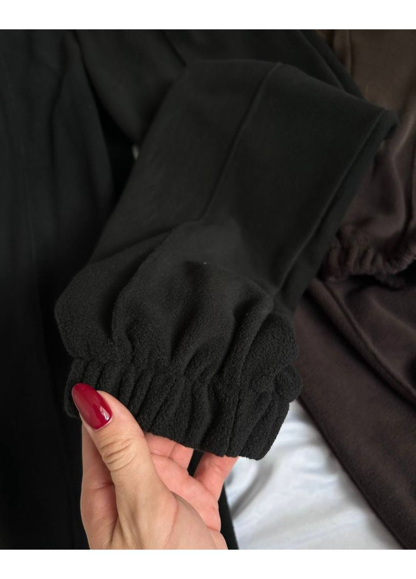 Жіночий флісовий комбінезон Avanti комбінезон-брюки однотонний чорний повсякденний фліс