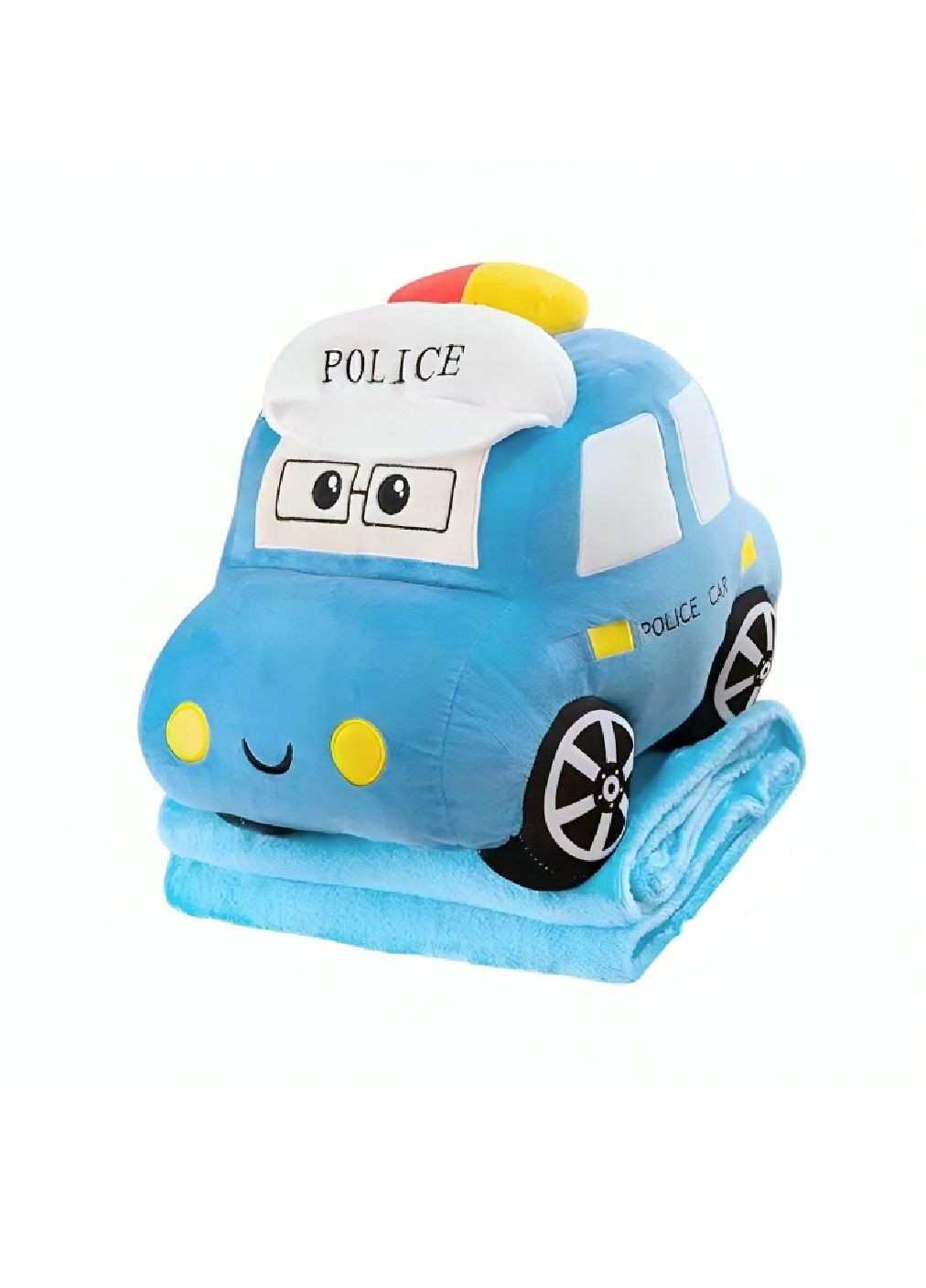 Плюшевый плед покрывало одеяло игрушка для детей малышей девочек мальчиков 100x150 см (480766-Prob) Полицейский автомобиль Unbranded (341770907)