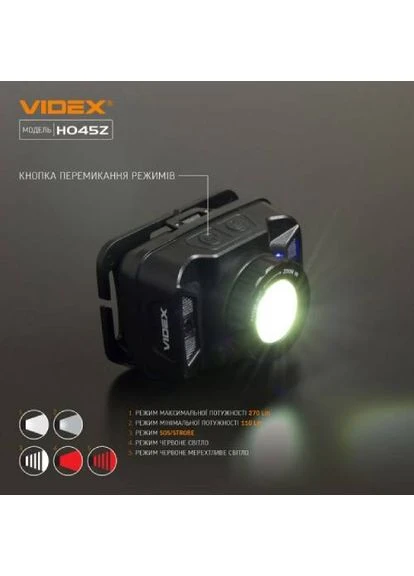 Фонарь налобный H045Z (VLF-H045Z) Videx (323108676)
