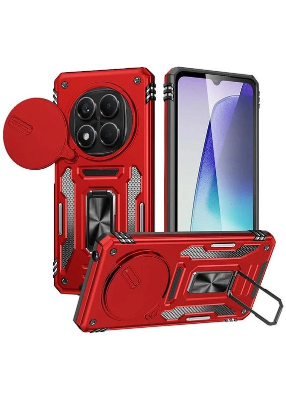 Ударопрочный чехол Camshield Army Ring для Xiaomi Redmi Note 14 Pro 4G/5G красный TPU+PC No Brand (402177270)