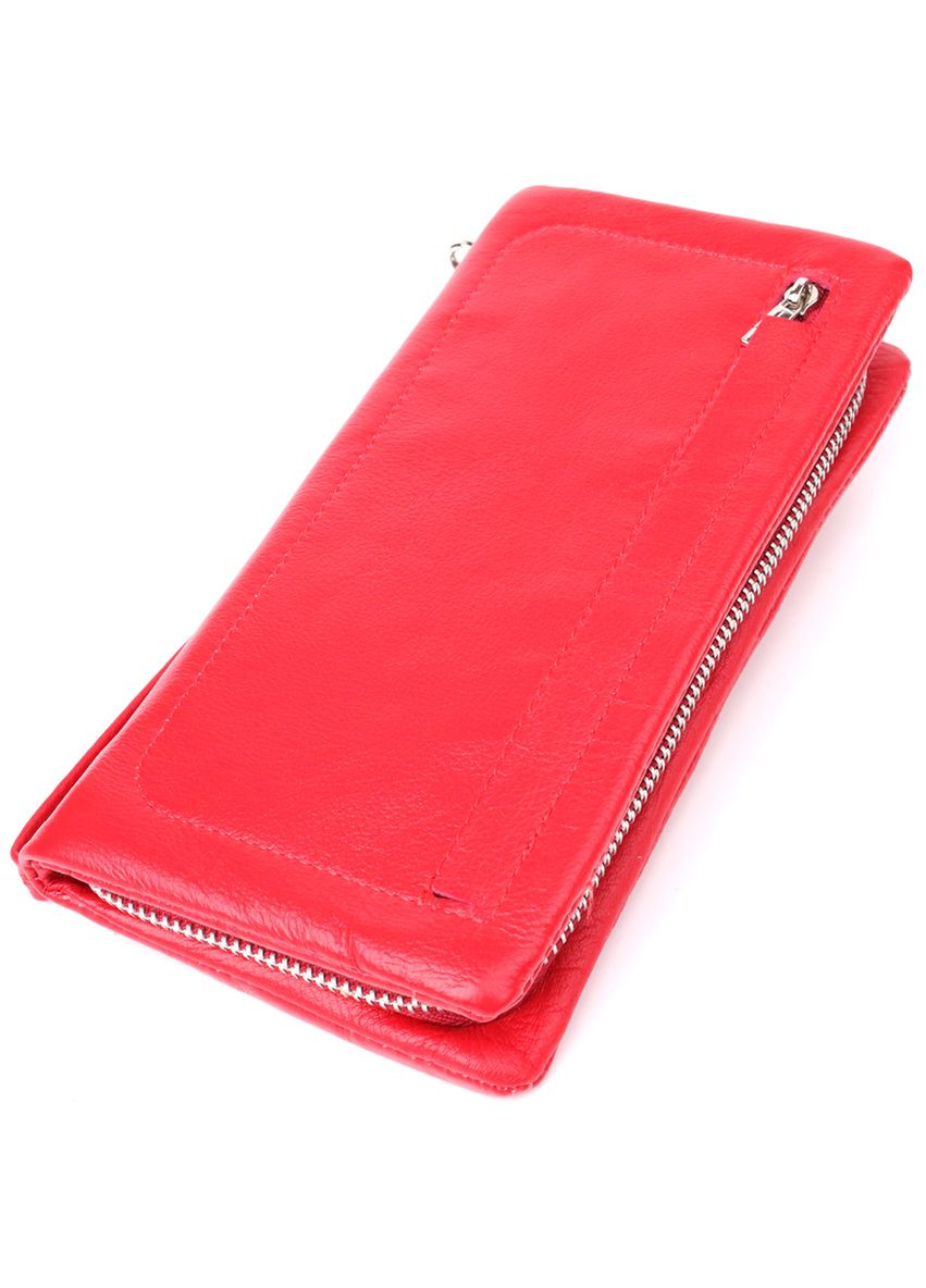 Практичний жіночий гаманець-клатч із натуральної шкіри 20х10,5х2см 21300 Червоний st leather (329196416)