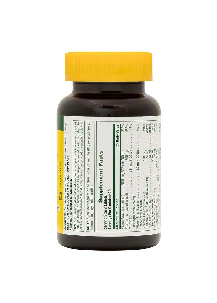 Вітаміни та мінерали Source of Life Women, 60 таблеток Natures Plus (333989121)