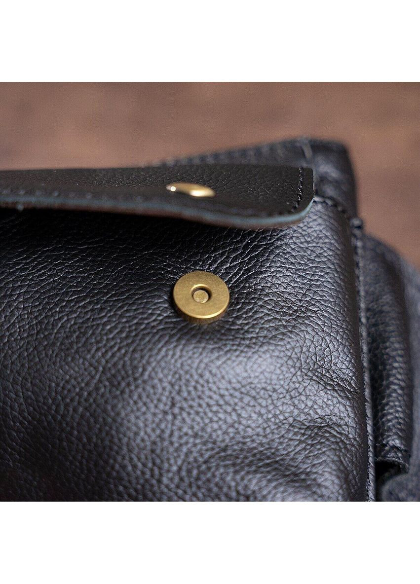 Бананка шкіряна 14809 Чорна Vintage (366880866)