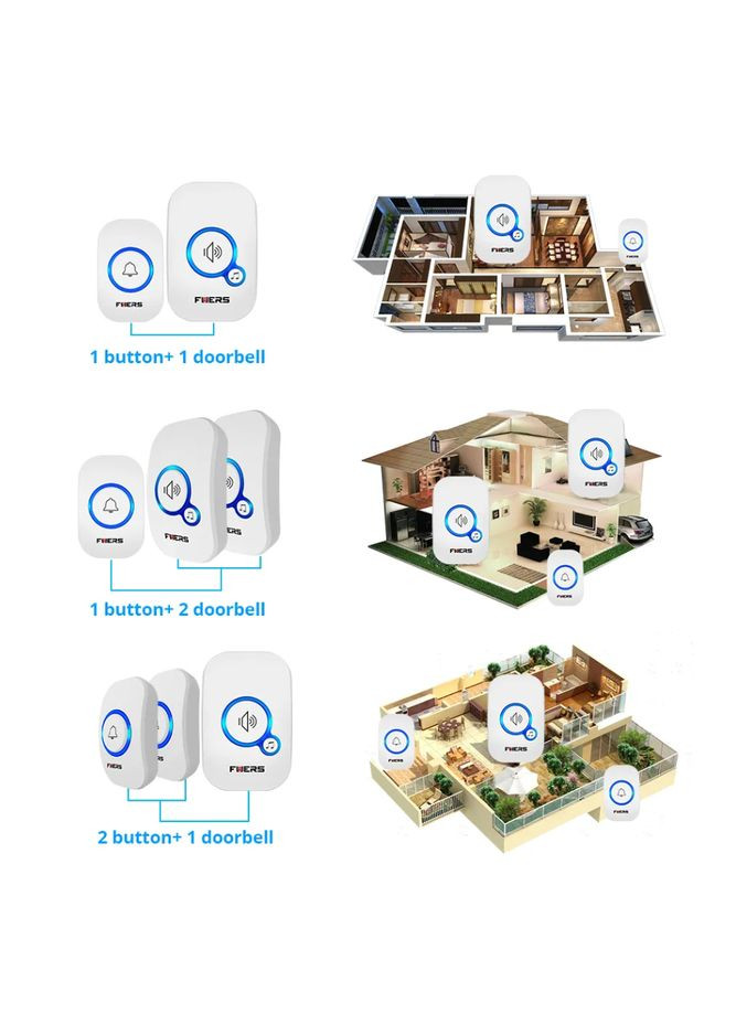 Беспроводной дверной звонок Fuers M557 с передатчиком на 150 м, No Brand (300577600)