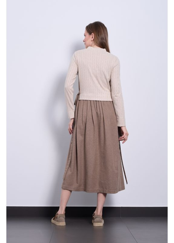 Коричневое повседневное женское платье твикс pаri mkpr111024-2 Pari