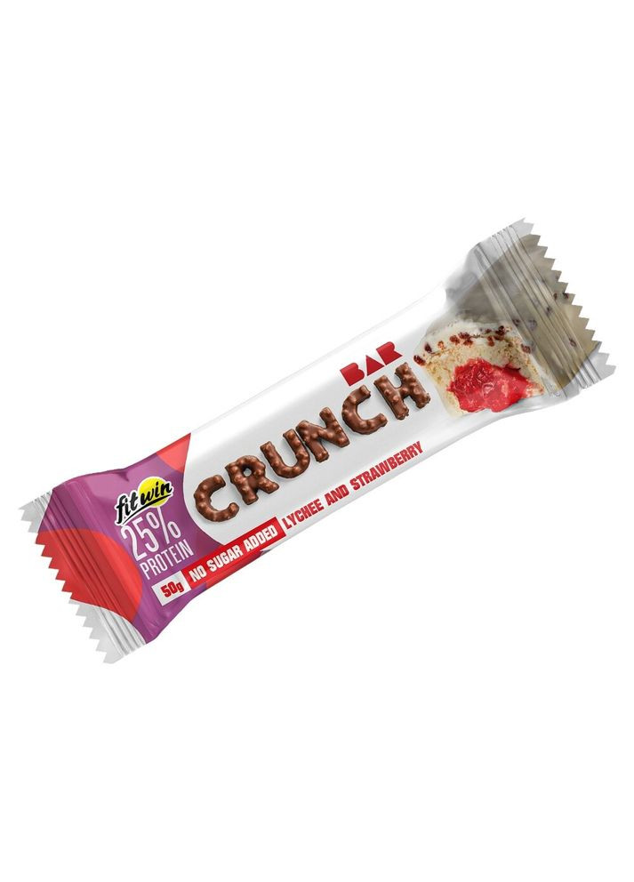 Батончик Crunch Bar 25%, 50 грам - Лічі-полуниця FitWin (322210162)