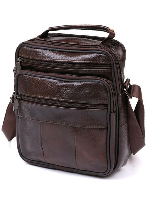 Сумка мужская кожаная планшет через плечо для документов и для телефона маленькая Коричневый 43120 Vintage (367164766)
