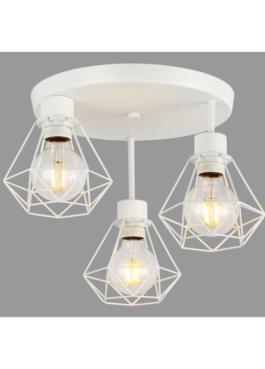 Потолочная люстра с 3 плафонами в стиле лофт "Loft Trio Light" (52-102-3(3008) WH) No Brand (371645262)