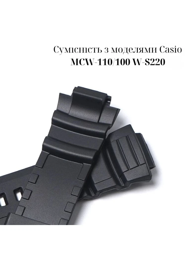 Ремінець Casio полімір 21,3 см червоний чорний ProDobro (367267402)