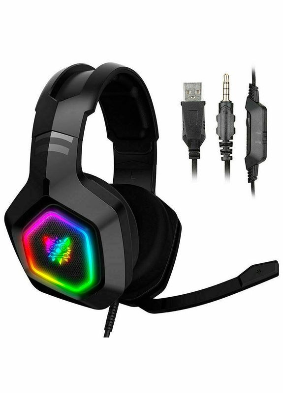 Навушники для ПК — ігрова гарнітура K10 Gaming з підсвіткою чорна Onikuma (339607032)