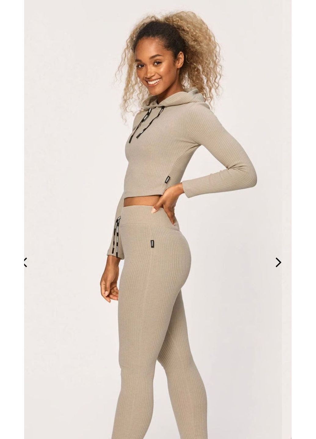 Укорочене худі в рубчик Stronger (350911107)