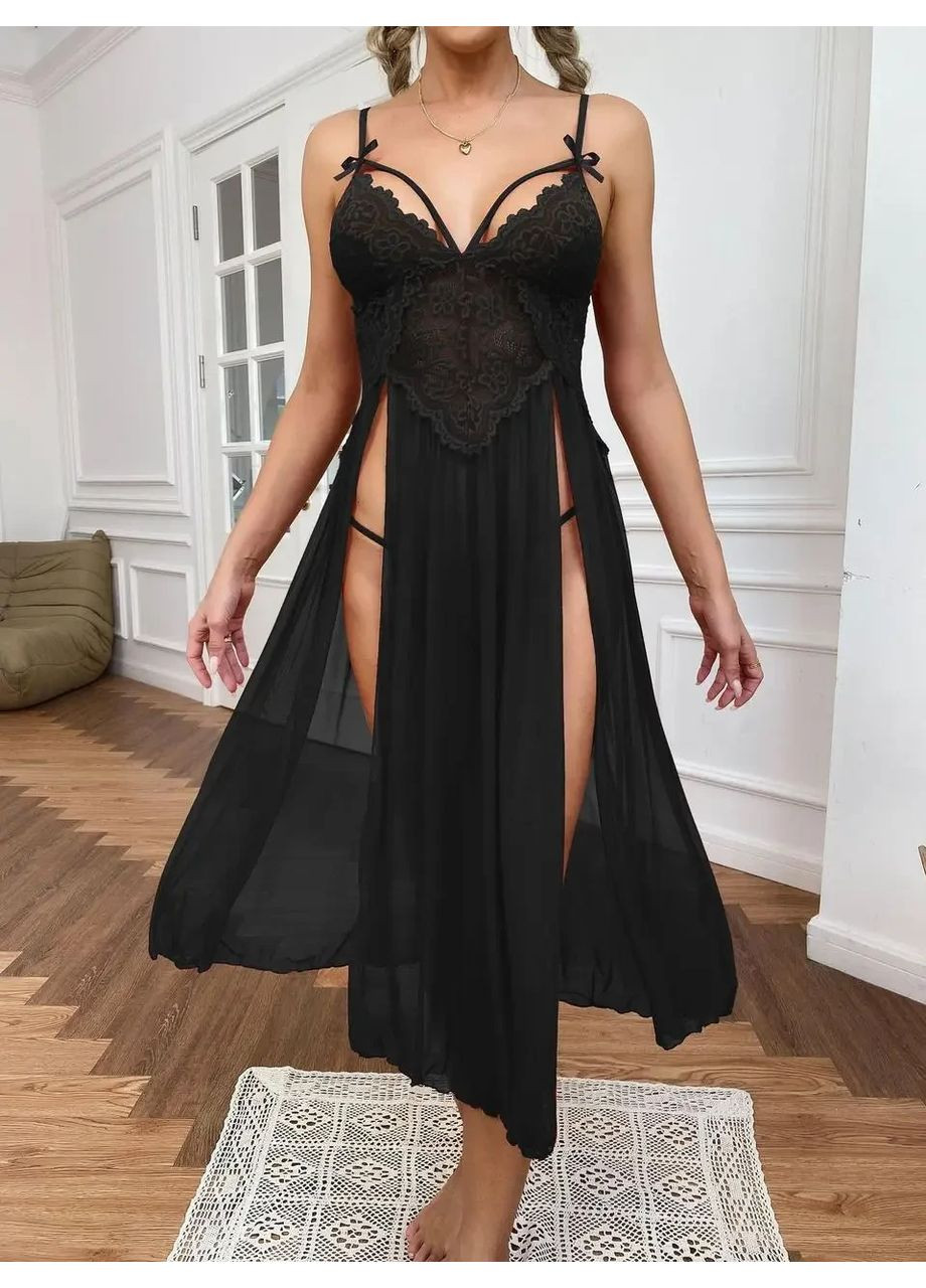 Пеньюар із мереживом. Гарний і сексуальний пеньюар. Пеньюар із мереживом довгий і прозорий China (360865219)