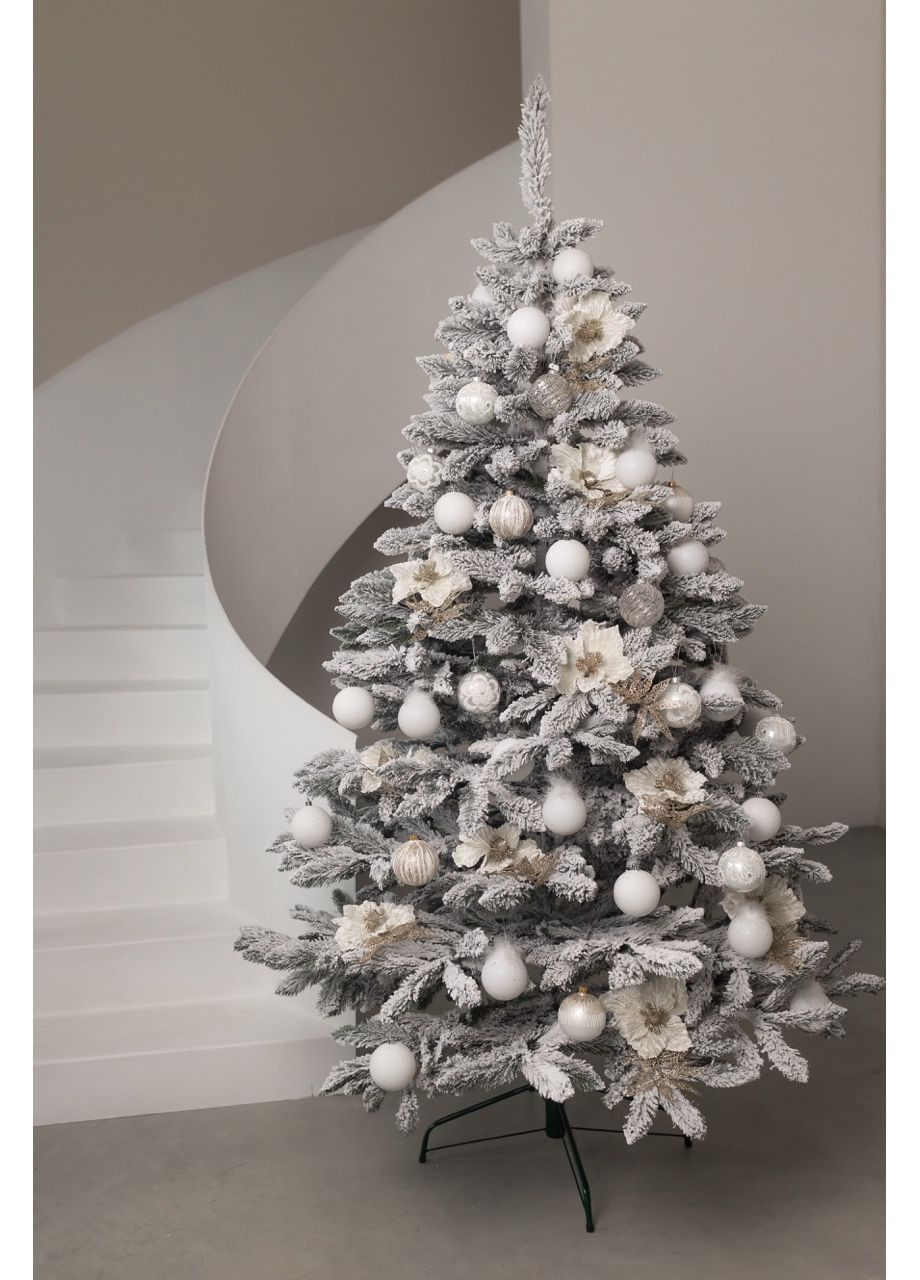 Елка искусственная БЕЙБЕРИ Заснеженная 2.04 м с металлической подставкой на 30% пышнее, модель 2025 года Yalunka Tobi (355803979)