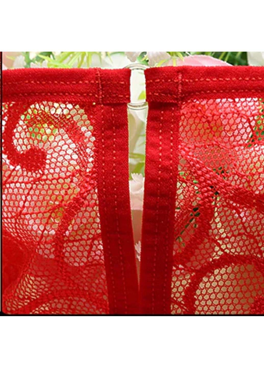Червоний демісезонний жіночий мереживний комплект білизни We Love