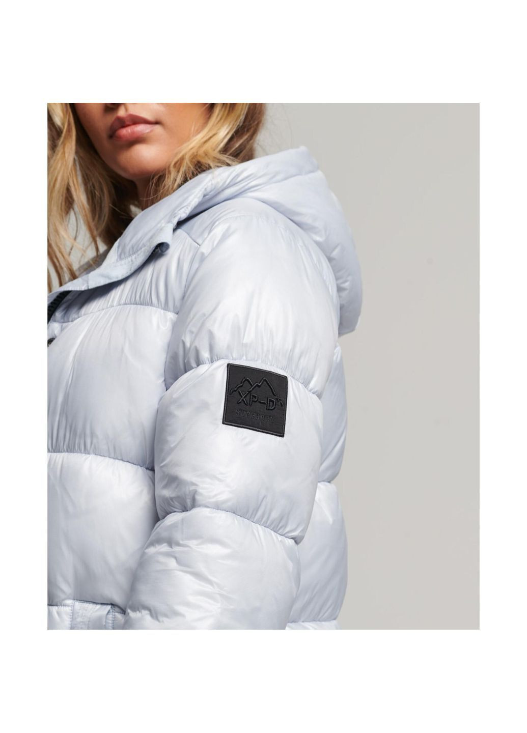 Сіро-голубий зимній Пуховик Superdry