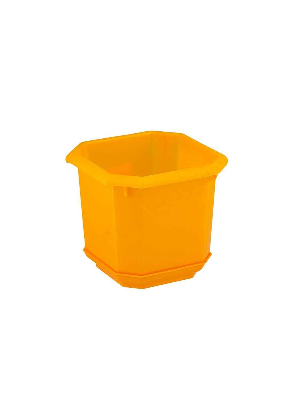 Горщик для квітів 180х180мм з підставкою восьмигр. помаранчевий Консенсус (356458771)
