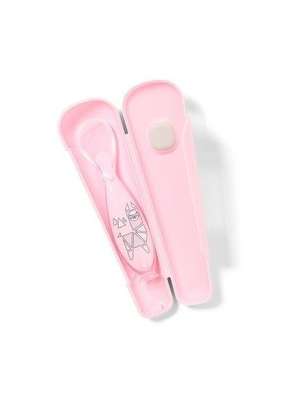 Ложка силиконовая, с присоской, в футляре, розовый () BabyOno 1461/01 (336491895)