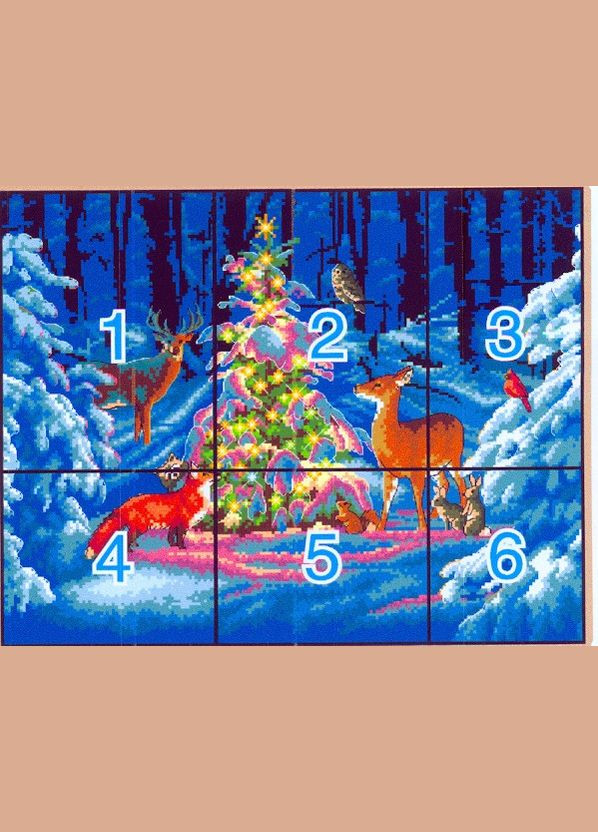 Набір для вишивання за нанесеною на канву схемою "Christmas lights". AIDA 14CT printed, 44*35 см Joy Sunday (313614451)